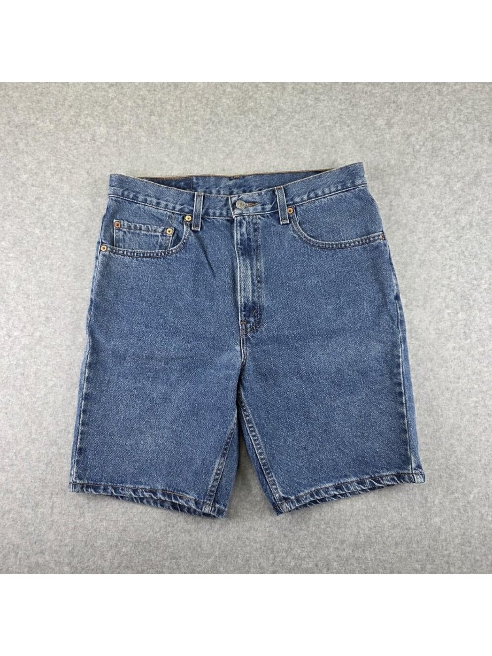 Levi's 505 Bermuda Shorts Mens 34 Blue Denim 11" Inseam Made in Mexico Y2K